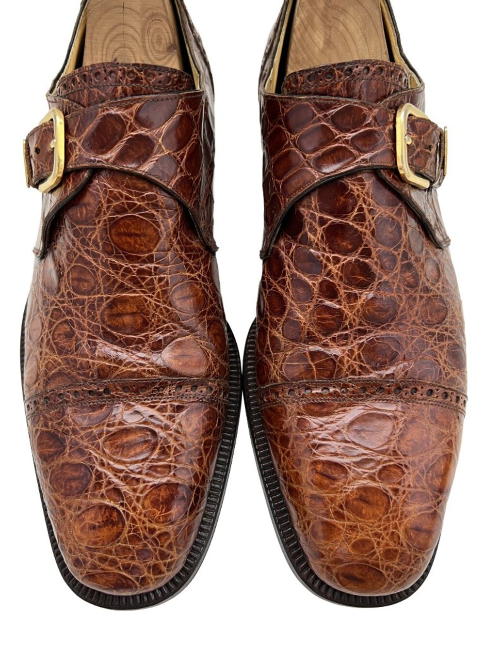 $1450 Bruno Magli Mens Genuine CROCODILE ALLIGATOR Shoes 8 US + Ferragamo Bags - Picture 5 of 11